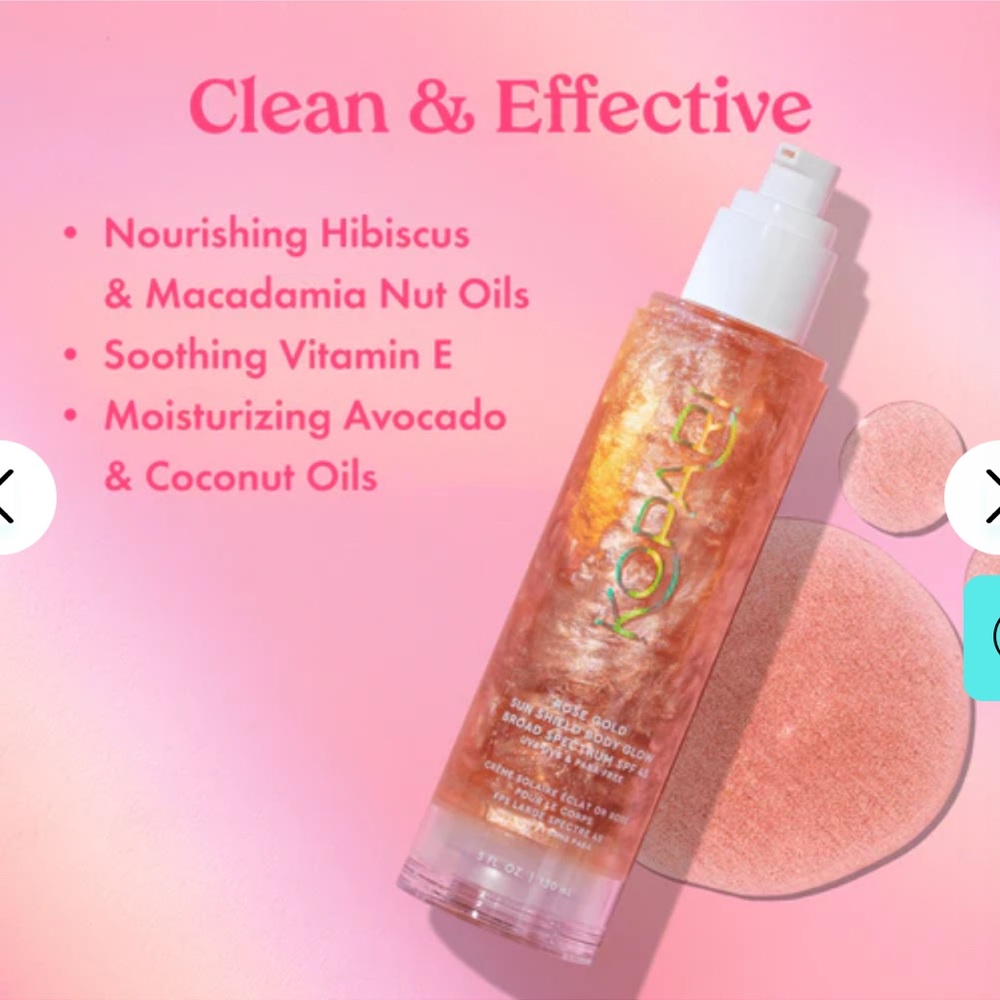 Kopari SPF 45 Rose Gold Body Oil with Hibiscus and Macadamia Nut Oils